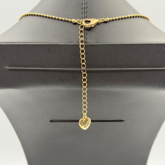 Betsey Johnson Picnic Strawberry Ant Pendant Necklace Pink Crystal Ball Chain - Picture 6 of 15